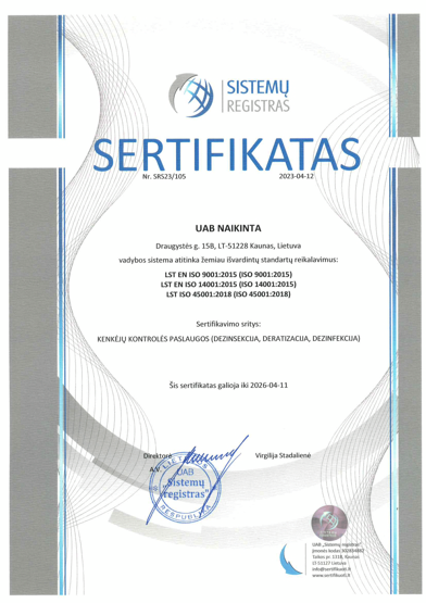 Naikinta sertifikatas